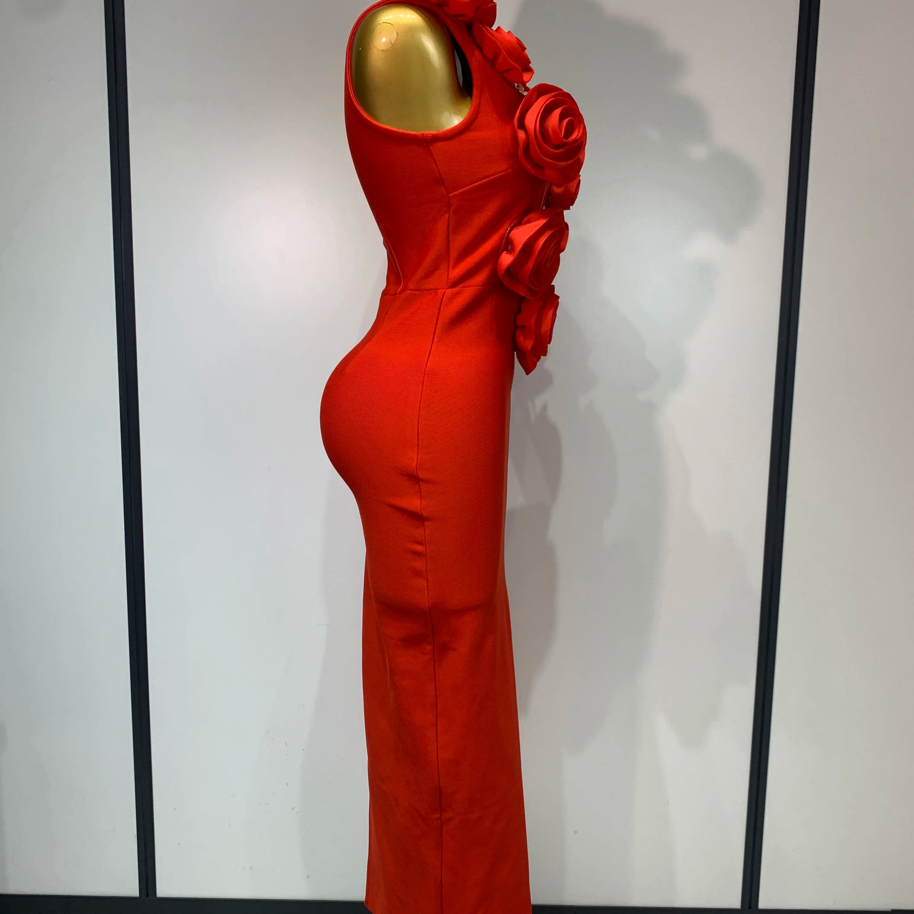 2025 New Fashion 3D Flower Sleeveless Bodycon Bandage Dress Women Celebrity Elegant Party Club Luxury Birthday Dress Vestidos ﻿