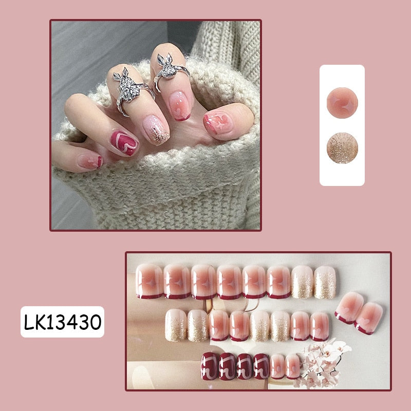 Y2k Fake Black Nail Long Ballet Reusable Adhesive Acrylic Press on set Nails Dark Acrylic Artificial False Nails Arts Tips 24pcs 13430