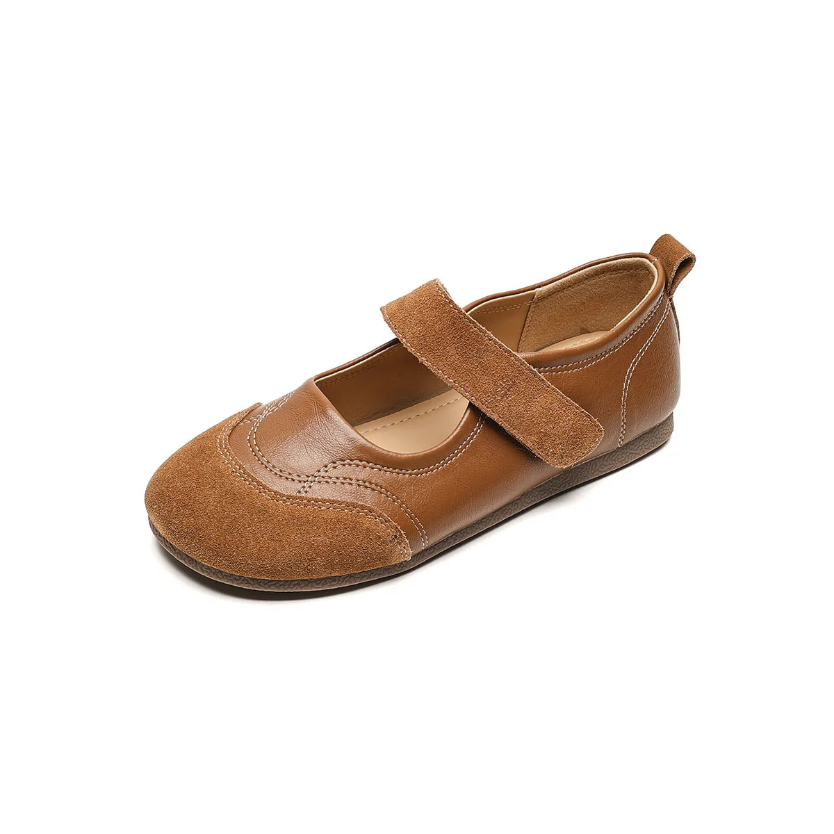 2024 Spring Women's Flat Shoes Korean Style Mary Jane Ladies' Casual Leather Flat Boat Shoes Loafers Work and Party Wear 41-43 Brown