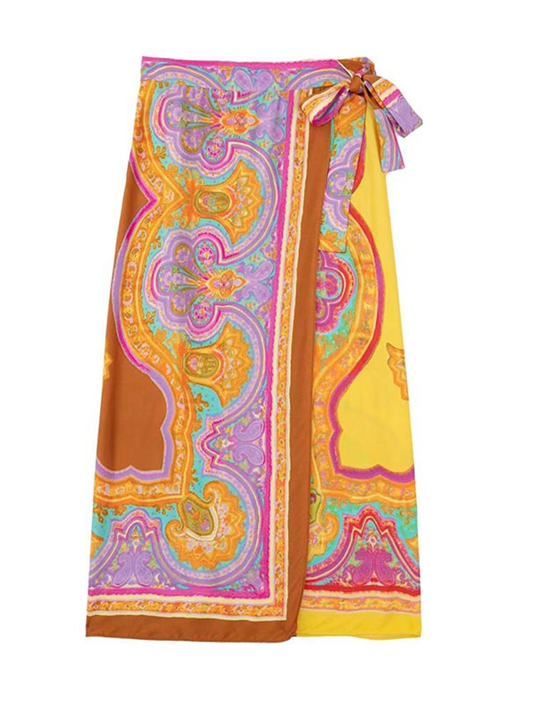 Women Casual Print Tunic Dress Robe Fashion Knotted Beach Skirt Long Sleeve Lapel Crop Shirt Tops Female Shorts 2022 Summer Sets