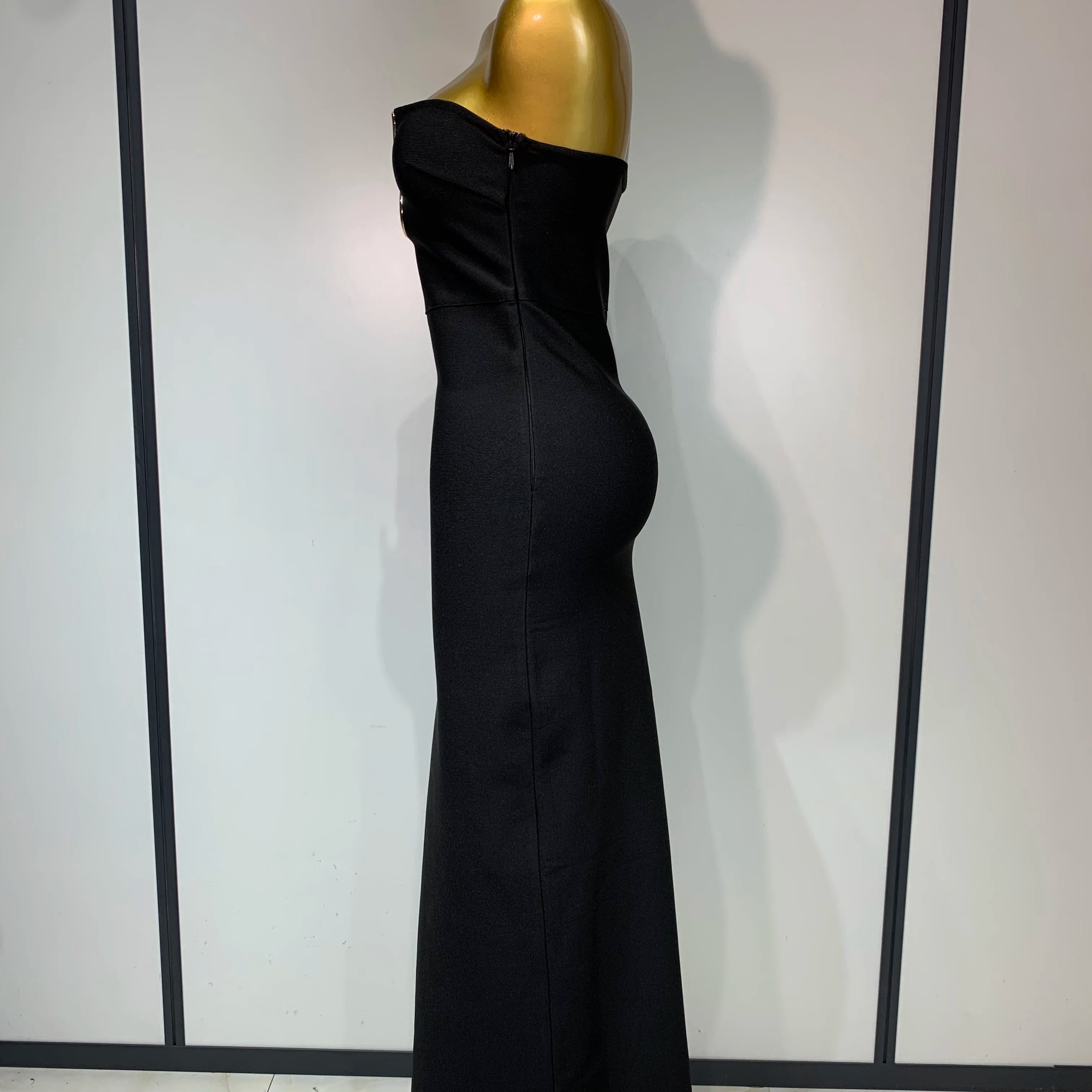 Luxury Birthday Celebrity Sexy Strapless Backless Maxi Long Bodycon Bandage Dress Women 2025 Elegant Evening Club Party Outfit