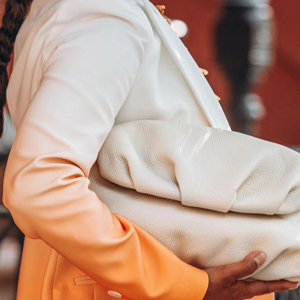 Plus Size Business Casual Skirt Set Orange Gradient Pleated Long Sleeve Blazer Suit Two Piece Skirt Set