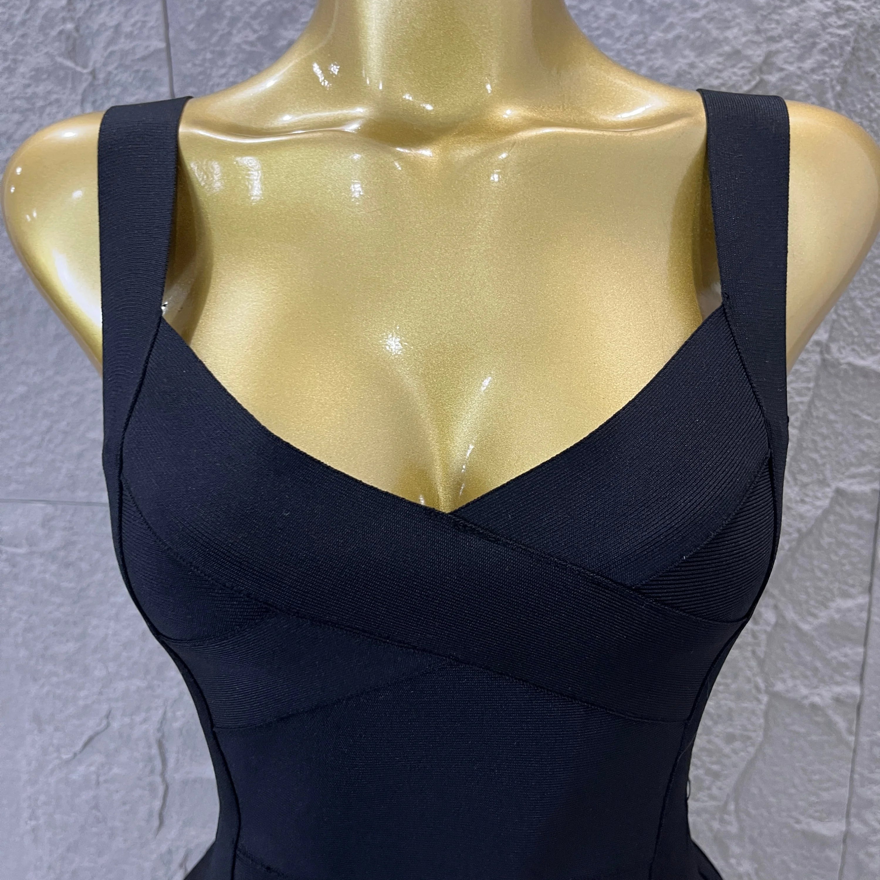 Elegant Sweetheart Neck Bandage Dress Crisscross Bust Slim Fit Midi Evening Banquet Formal Dinner Wedding Guest Cocktail Outfit