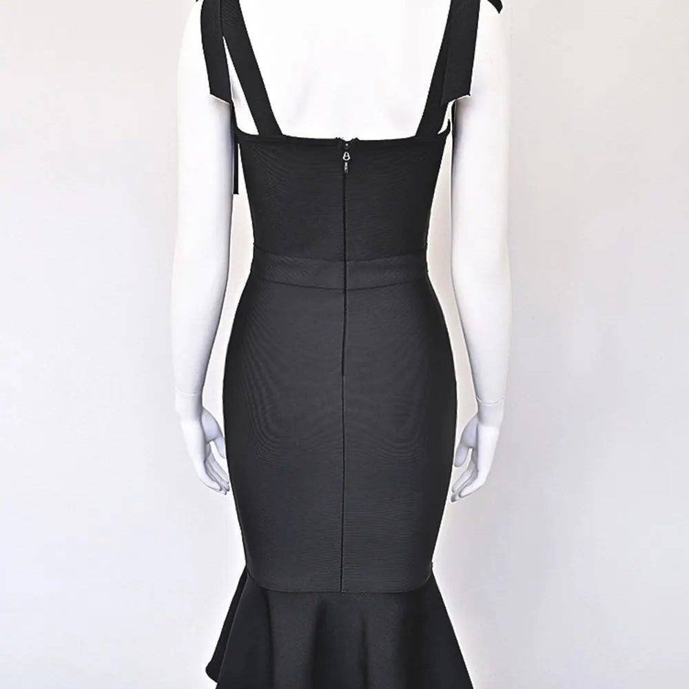 Sexy Women'S Lace Patchwork Bandage Dress Spaghetti Strap Lace Up Sleeveless Bodycon Backless Midi Dress Evening Party Vestidos