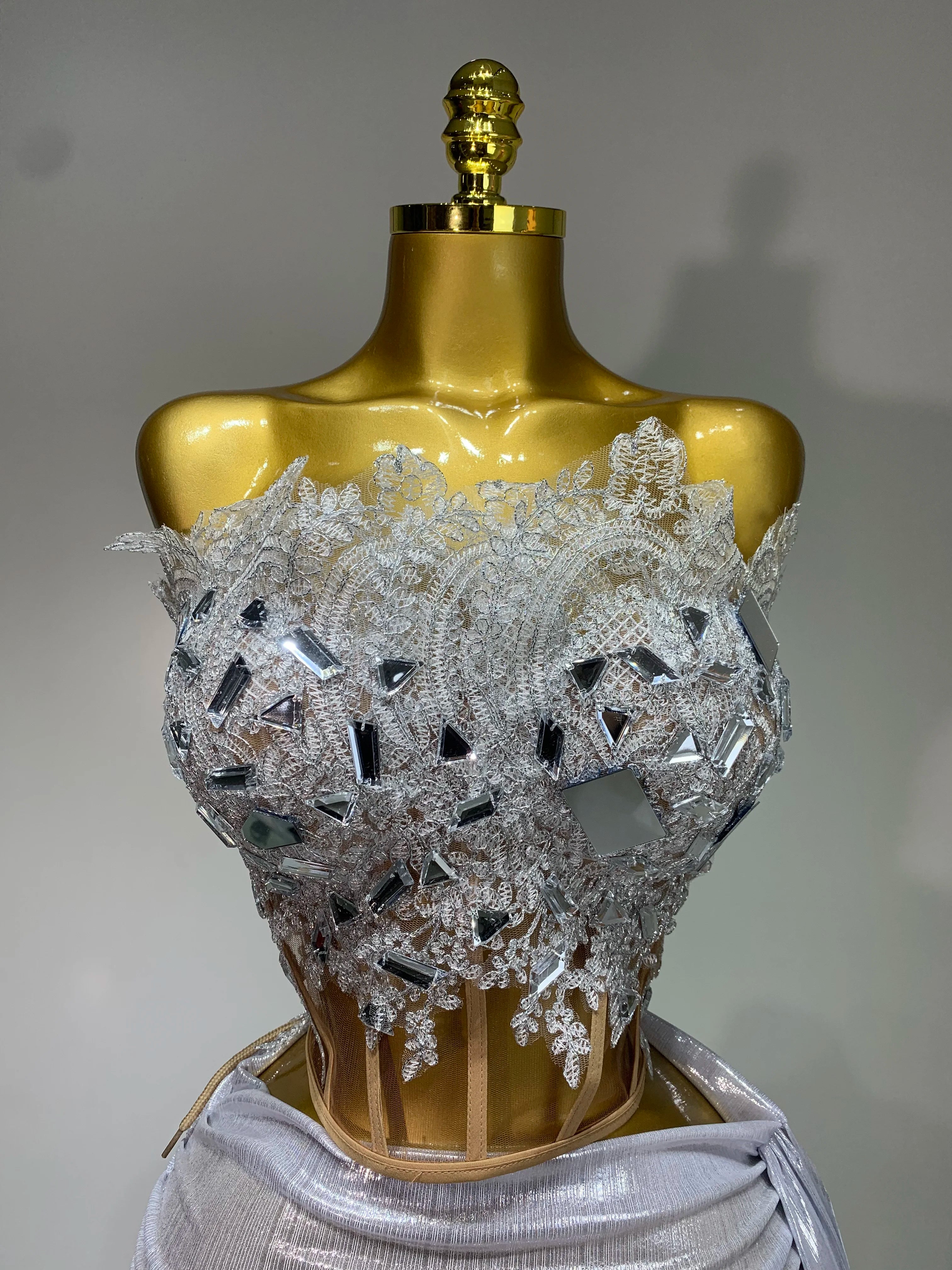 Newest 2025 Sparkly Blue Crystals Sequins Sexy Strapless Short Dress for Women Party Birthday Nightclub Singer Dancer Stage Wear