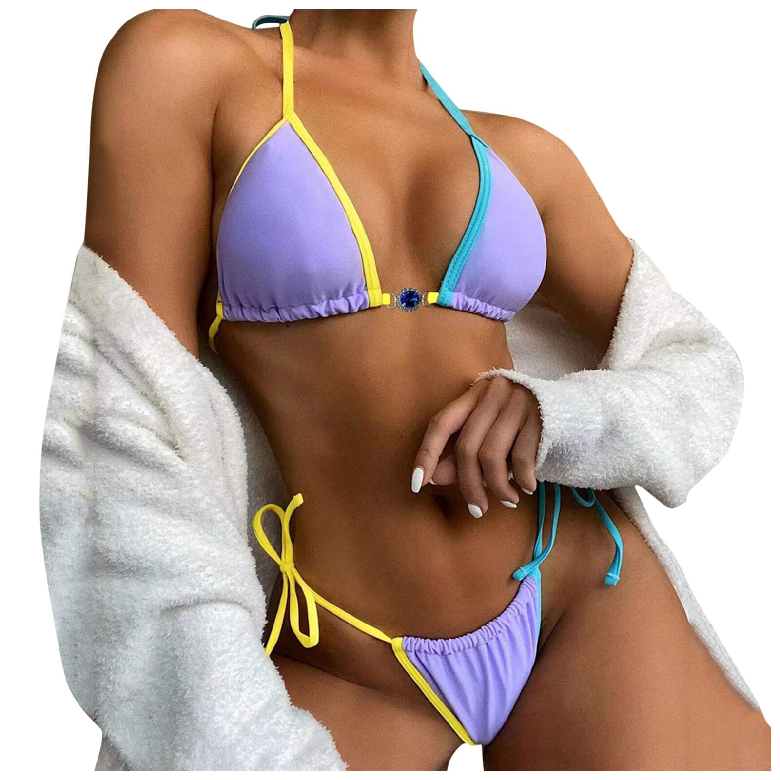 Swimwear Women Bandeau Bandage Bikini Set Push Up Brazilian