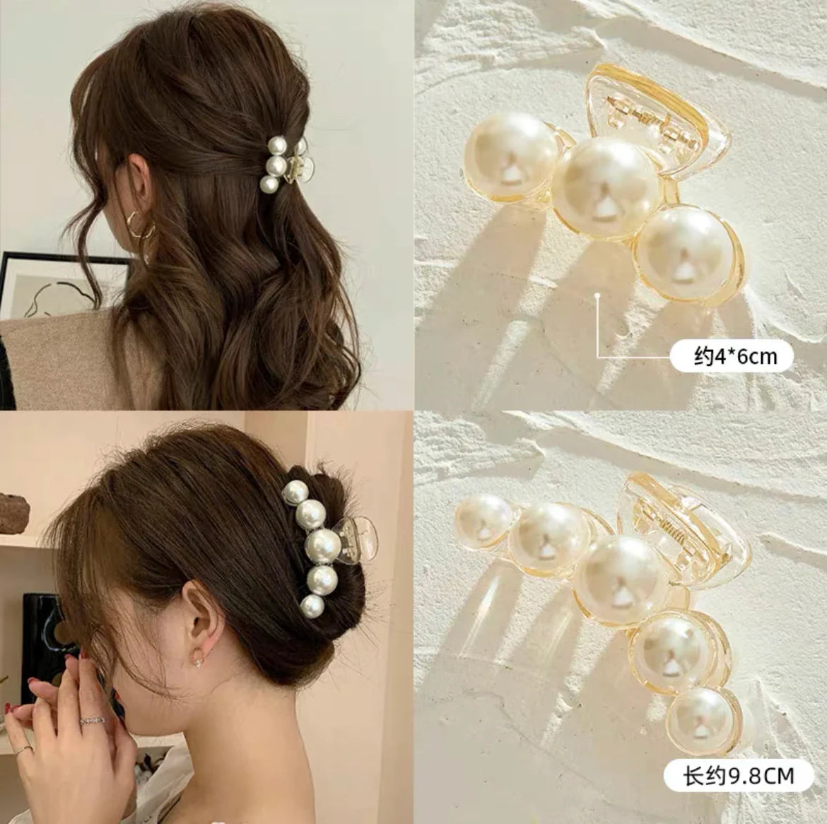 Mini Pearl Hair Claws Clips for Women Elegant Rhinestone Headwear Hairpins Hair Crab Barrettes Hair Accessories for Women 2pcs 5 One Size