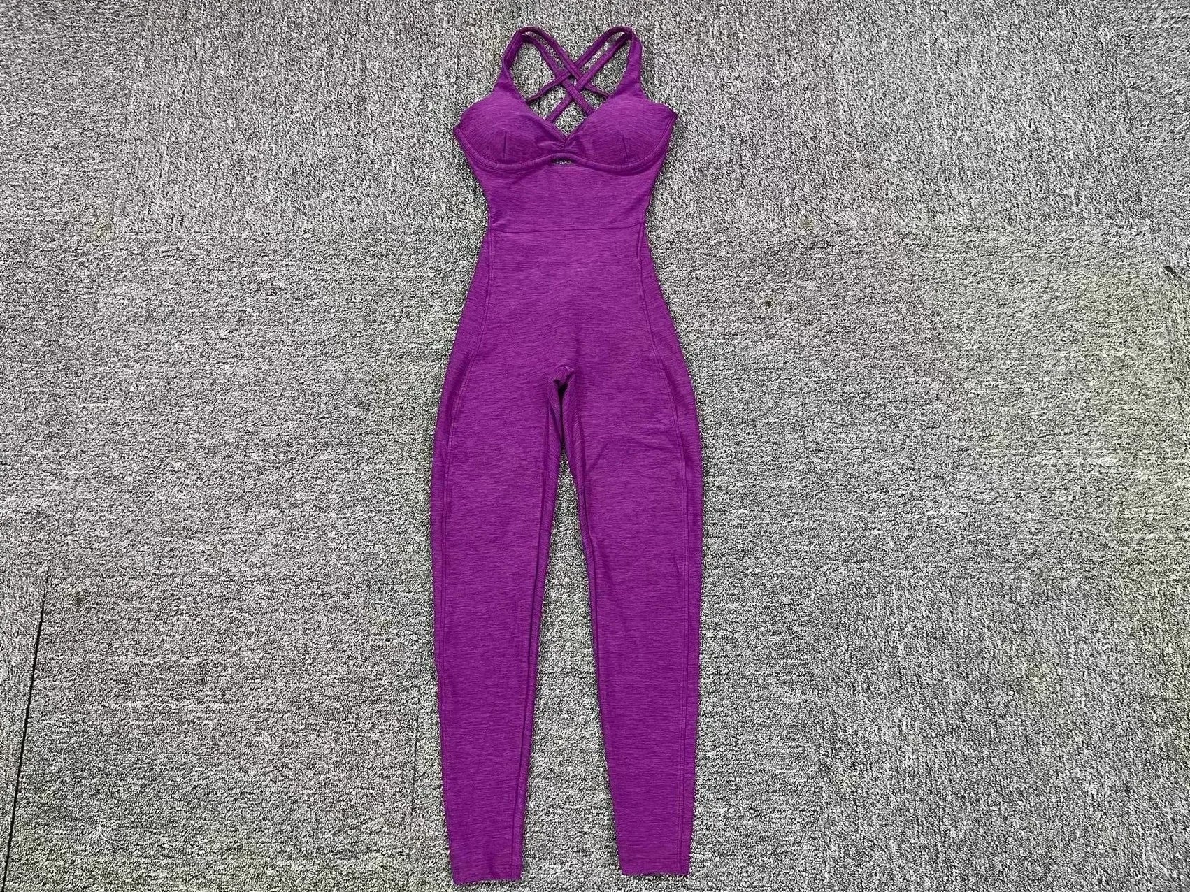 Sporty Jumpsuit Women Sportwear Push Up Gym Set Women Fitness Overalls Lycra Sport Outfit for Woman Sportswear Yoga Clothes PINK Dark Purple