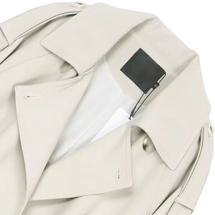 Lautaro Spring Autumn Long Soft Flowy Trench Coat for Women Sashes Raglan Sleeve Double Breasted Loose Casual Korean Fashion