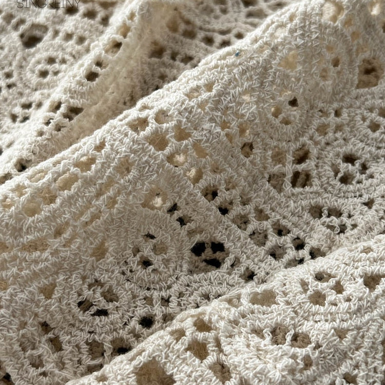 SINGREINY Loose Knit Long Dress Women V Neck Solid Hollow Out Design Retro Fashion 2024 Ladies Y2K Casual Summer Beach Dresses