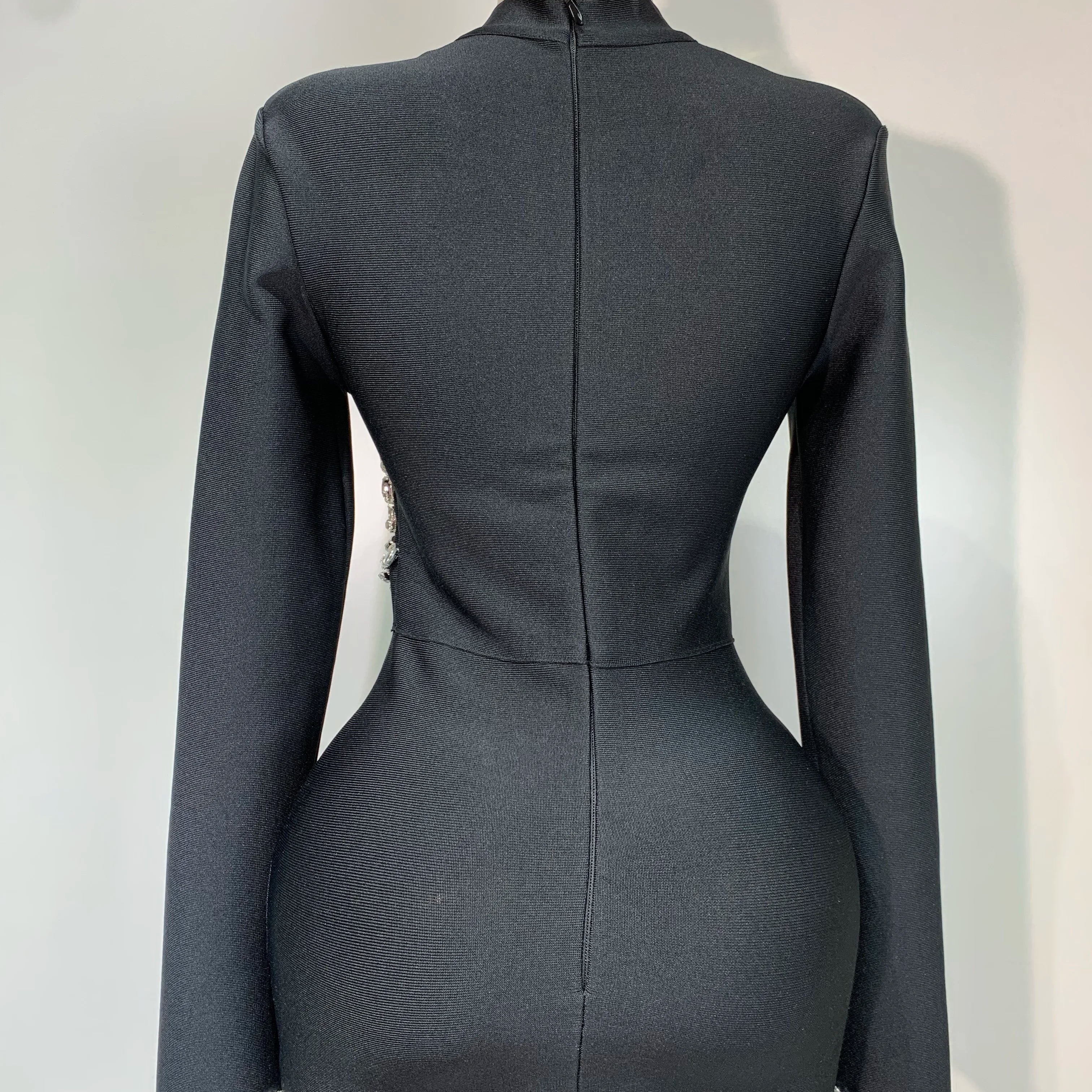 Women Sexy Long Sleeve Diamonds Maxi Long Bodycon Bandage Dress 2025 Celebrity Elegant Evening Party Luxury Birthday Dresses