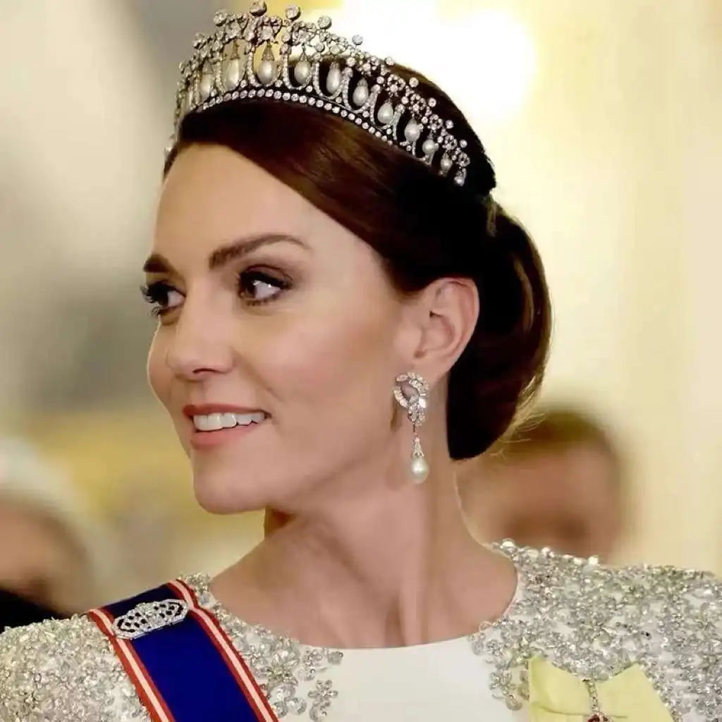 N Crown Princess with 925 Sterling Silver Plated Angel Wings 9-10MM Natural Freshwater Pearl Drop Earrings