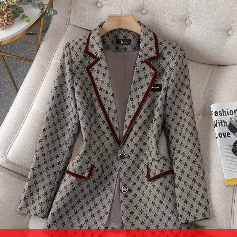 Senior Khaki Spring Ladies Korean Elegant Fashionable Blazer Sets Women Suits Work Wear Office Autumn Casual Pants Jacket Blazer