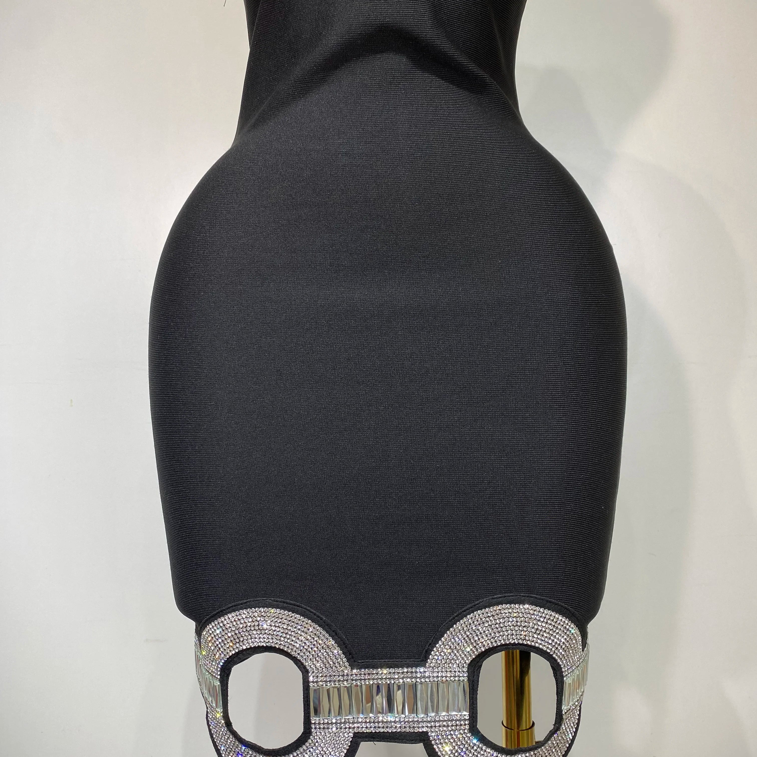 Women Fashion Sexy Backless Halter Black Midi Bodycon Bandage Dress 2025 Elegant Evening Club Luxury Birthday Party Dresses