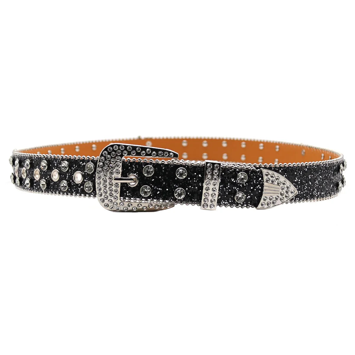 Women's Brand Luxury Sequin Punk Metal Buckle Belt Y2k Bling Skull Rhinestone Belt Fashion Waistband Jeans Pants Decor Belt