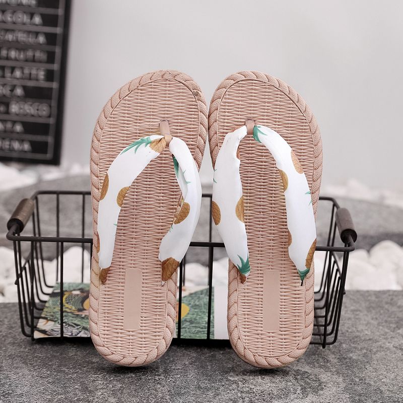Summer Women's Slippers, Fashionable and Versatile Shopping Traveling Beach Herringbone Flat Sandals