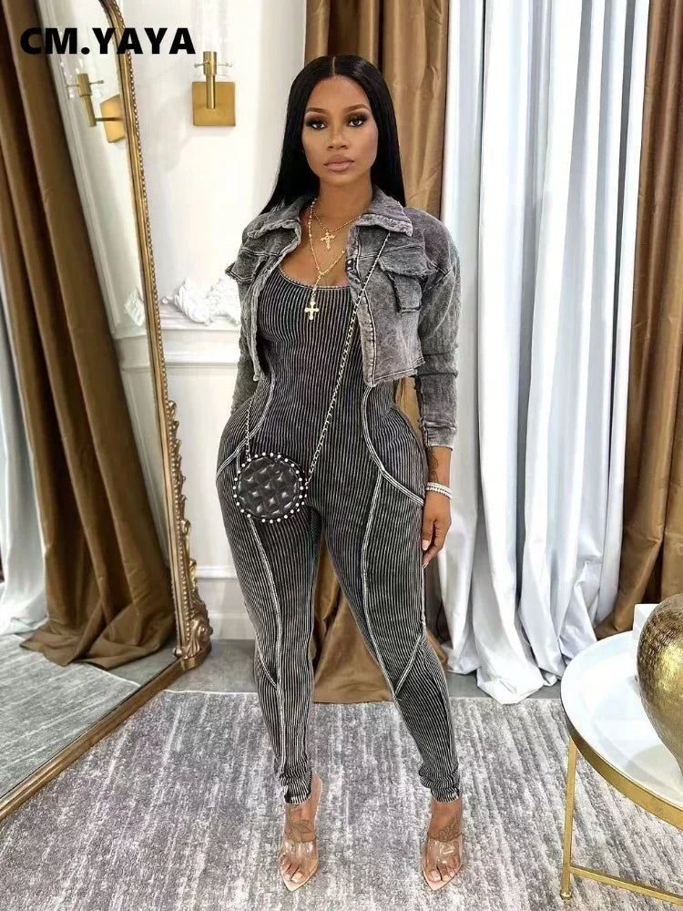 Fashion Women's Set Washed Knitted Long Sleeve V-neck Coats+pencil Jumpsuits Active Two 2 Piece Set Outfits Tracksuit