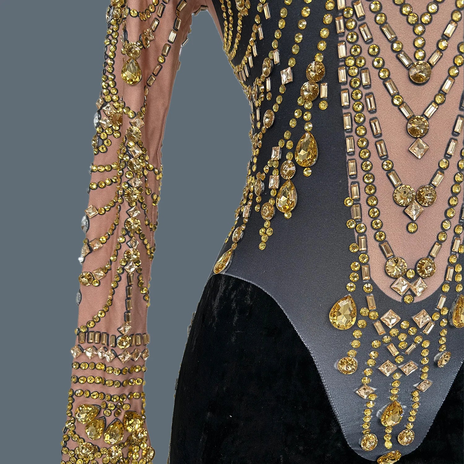 Elegant Gold Crystal Velvet Birthday Wedding Party Dress Ladies Trailing Ball Evening Gown Women Prom Mermaid Dresses Sirongqun