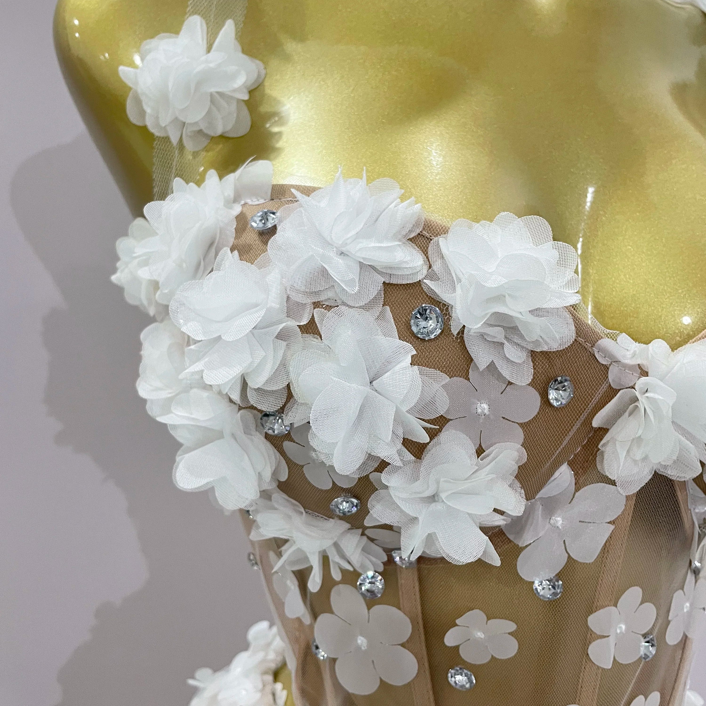 Sexy Mesh See Through Flowers Backless Long Dress 2025 Women Elegant Party Wedding Celebrate Evening Gown Prom Hotwife Outfit