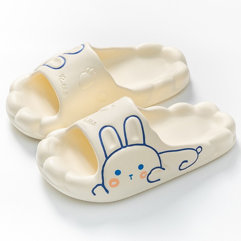 WTEMPO Summer Slippers Women Fashion Rabbit Slipper Home Slides Platform Flat Indoor Floor Flip Flops Women Ladies Shoes