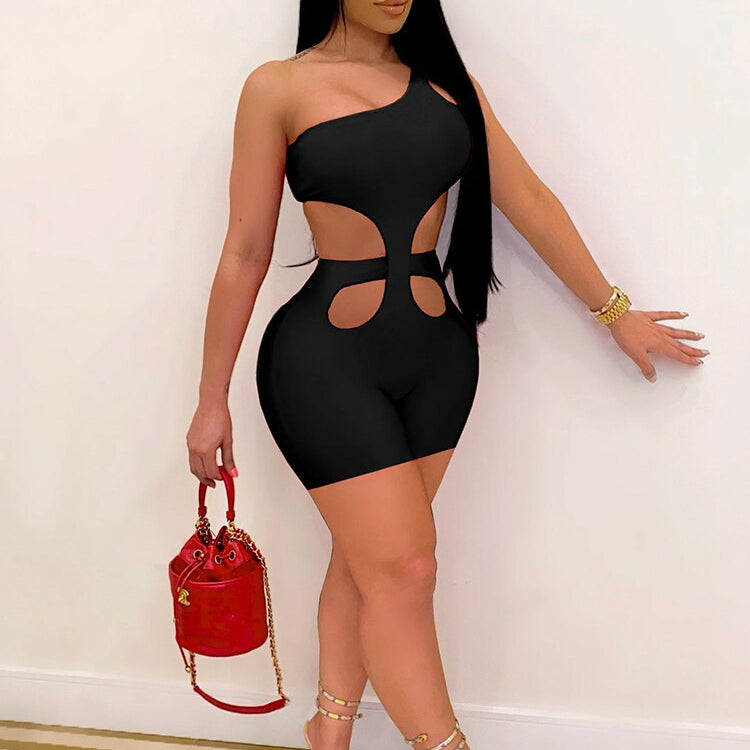 Znaiml 2024 One Shoulder Piece Rompers Playsuit Outfits Overalls for Women Clothing Summer Short Jumpsuit Monos Sexy Mujer