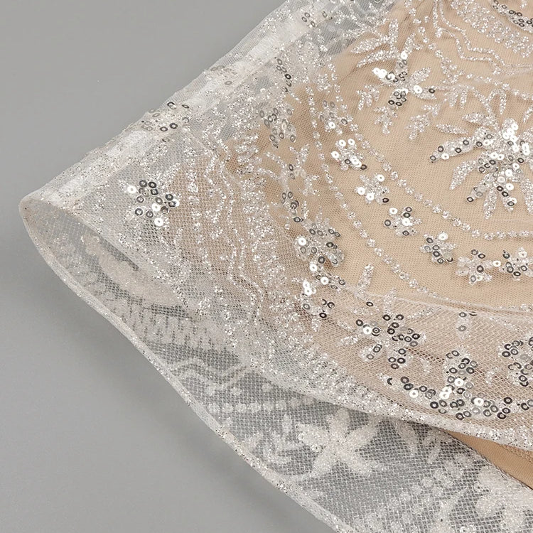 Women'S Evening Dress Luxury Pearl Chain Eelgant Mermaid Maxi Long Gown With Gloves Celebrity Party Vestidos