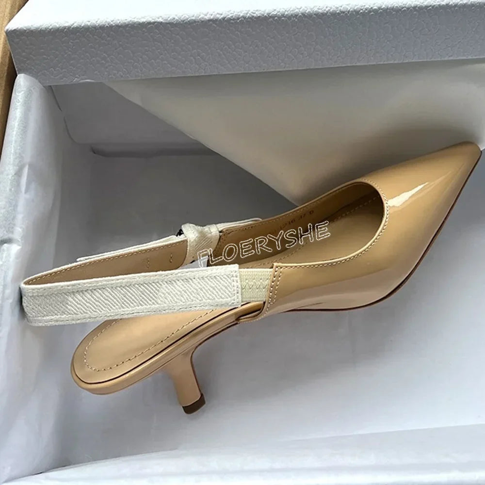 Black Patent Leather Stiletto Pumps Summer Solid Luxury Women Pointed Toe Thin High Heel Party Sexy Shoes 6.5cm heel 3