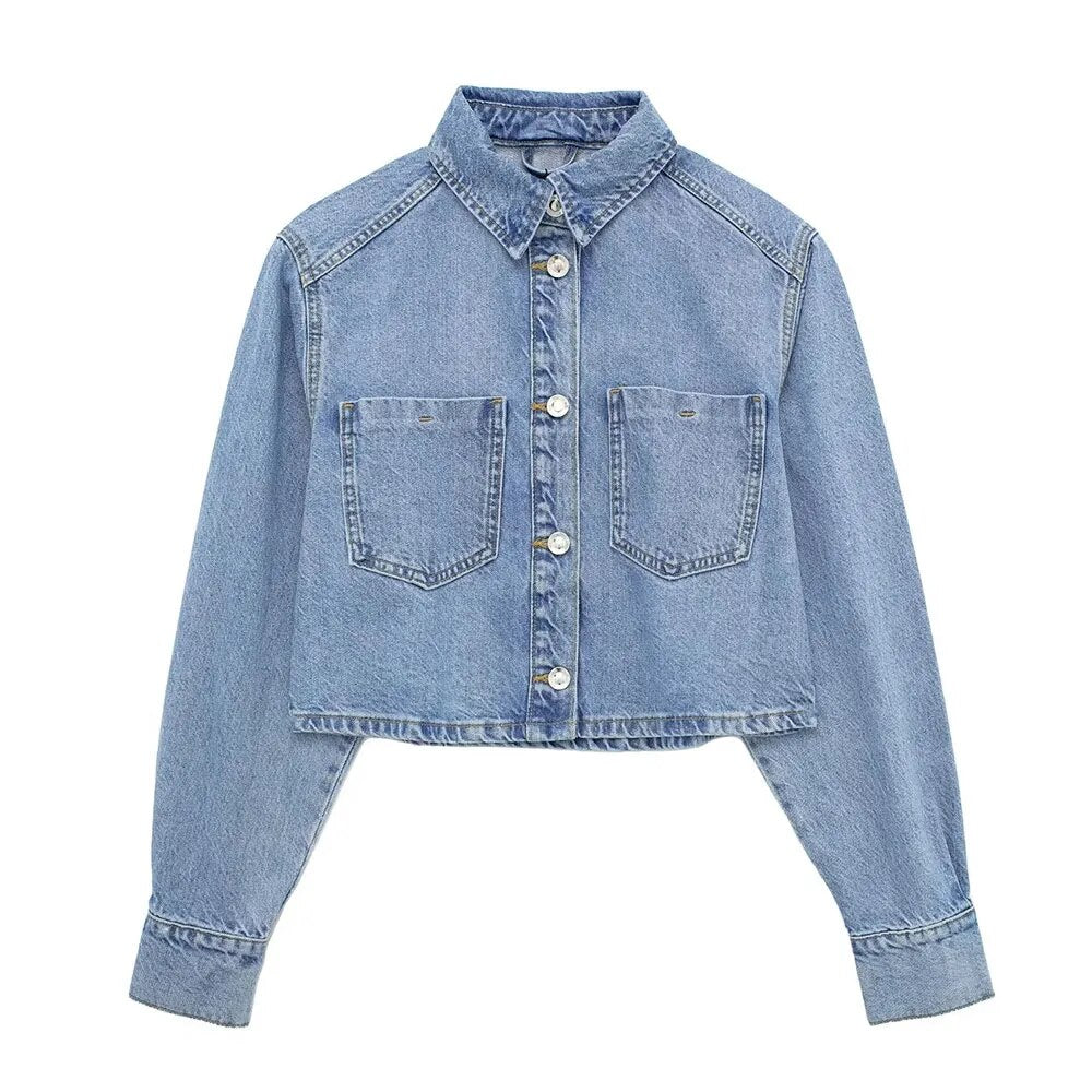 Women Retro Fashion Autumn Loose Long Sleeve Denim Jacket + High Waist Denim Midi Skirts Female 2 Pieces Set Ropa De Mujer coat