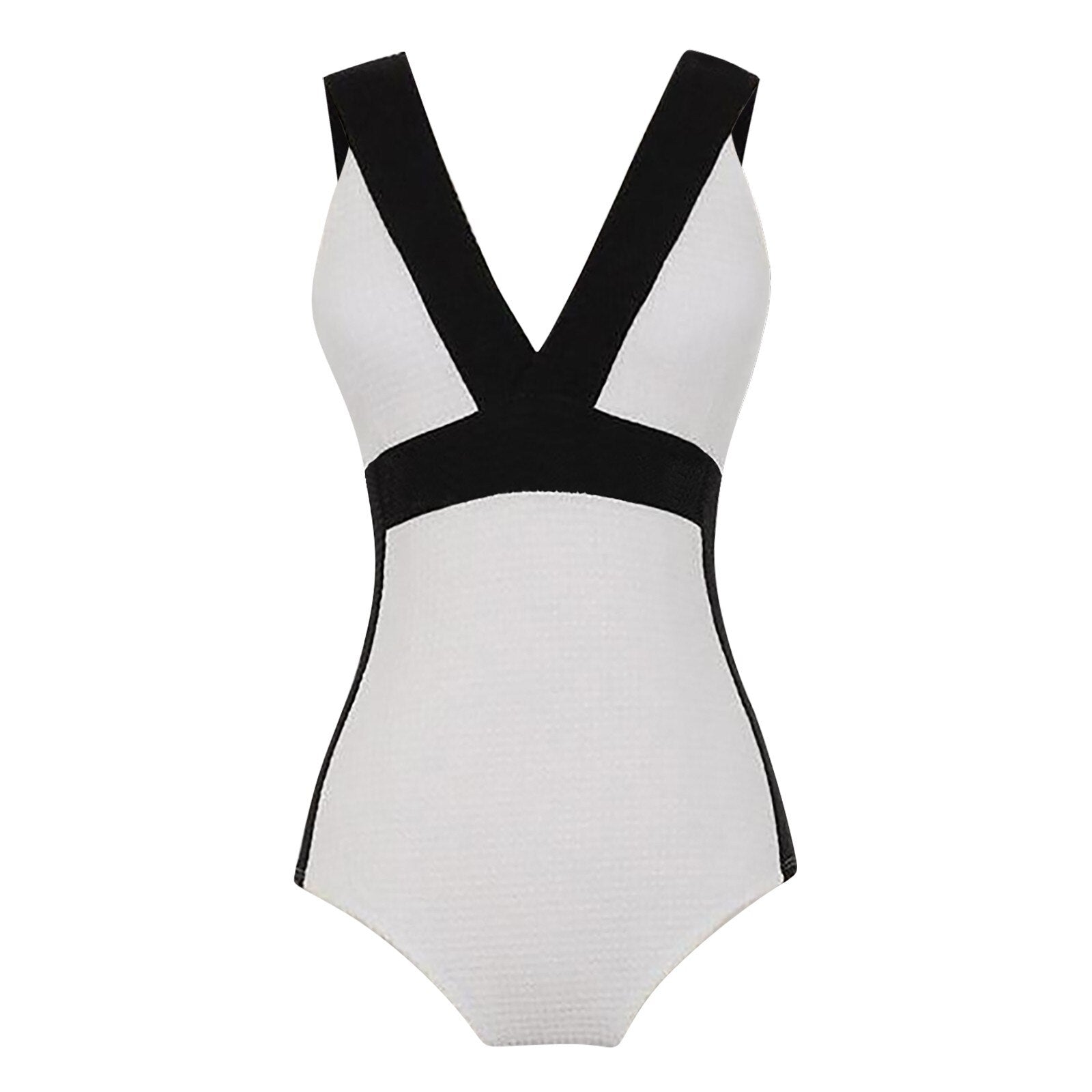 Sexy Patchwork Swimwear One Piece Swimsuit Female Push Up Monokini Bathers Bathing Suit Beachwear