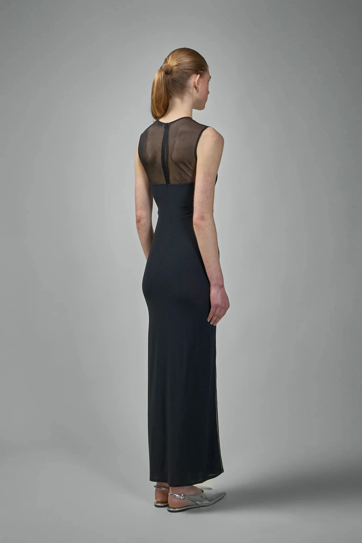 Black White Women Sleeveless Sexy O-Neck Bodycon Bandage Long Dress Mesh Celebrate Evening Party Nightclub Outfit Wholesale