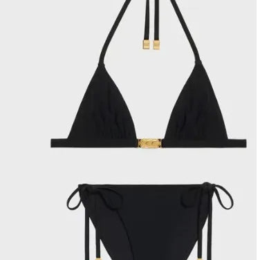 Women Black Triangle Bikini Ins Design Luxury Swimwear Fashion Beach Summer Swim Wears 2303 black