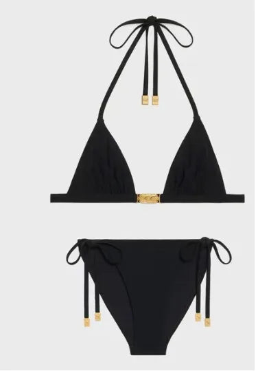 Women Black Triangle Bikini Ins Design Luxury Swimwear Fashion Beach Summer Swim Wears 2303 black