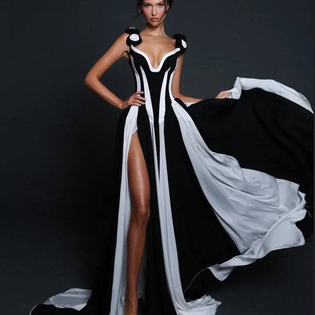 2025 New Spring Women Sleeveless Sexy V-Neck Bodycon Long Bandage Dress Fashion Celebrate Birthday Evening Party Dress Vestido