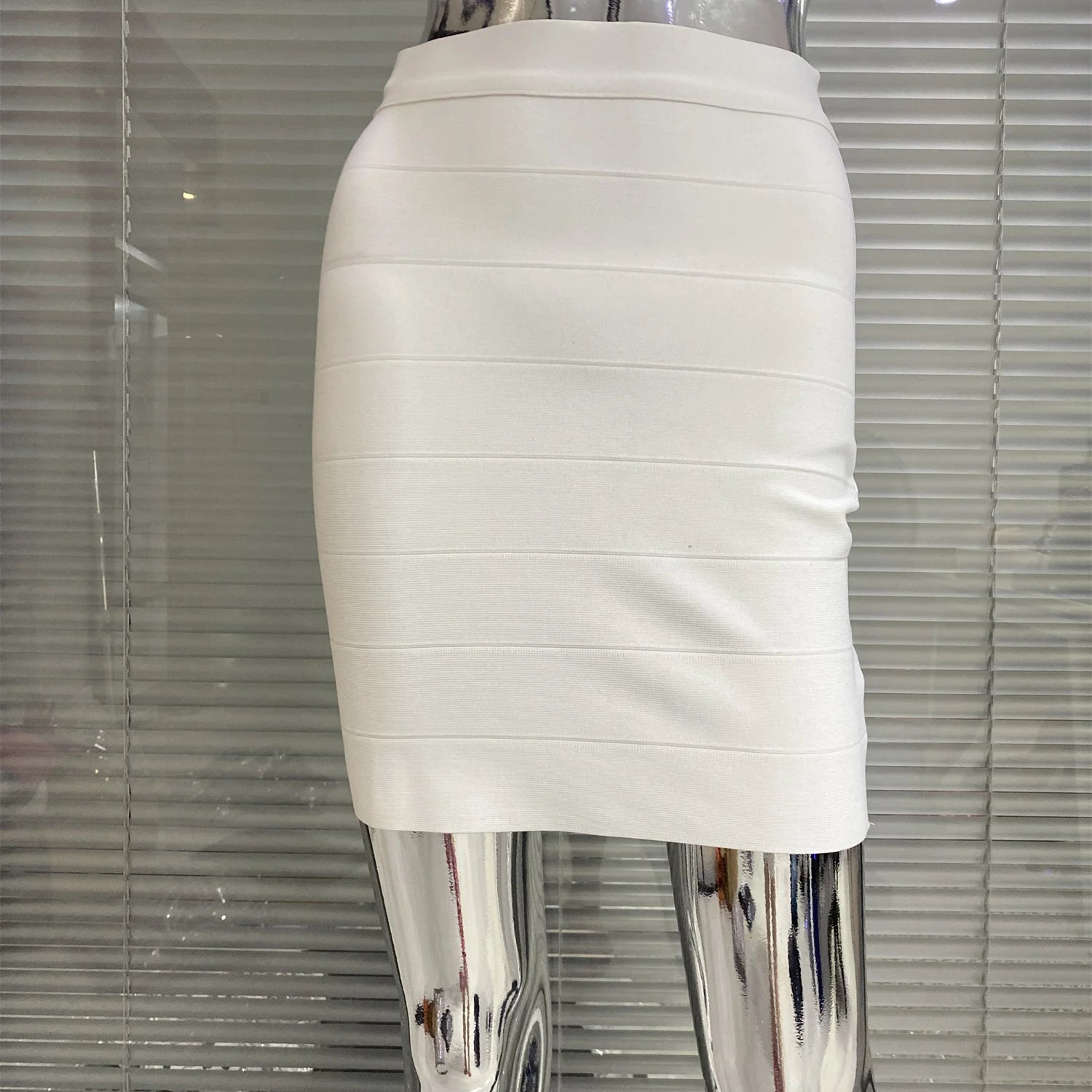 4 Color Women Sexy Bodycon Bandage Mini Skirts Celebrate Nightclub Party Pencil Skirts Wholesale WHITE