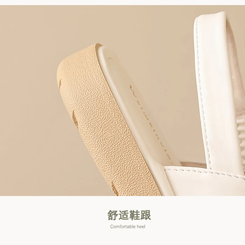 2024 Summer Women's Outdoor Flat Sandals Korean Style Simple Fashion Flat Shoes Ladies Casual Shoes Size 41-43