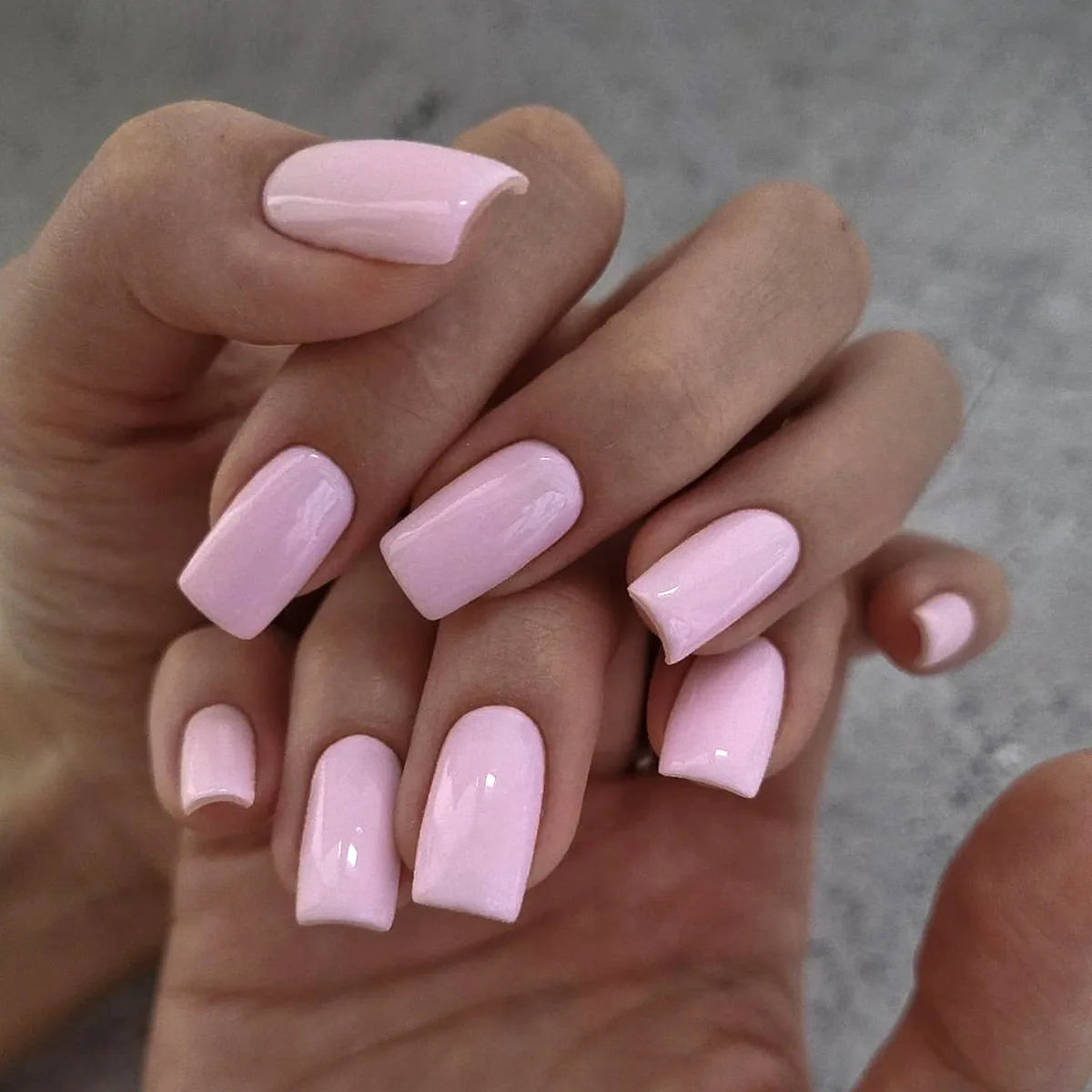 24pcs/set short square fake nails for women girls Pink green blue yellow purple tips faux ongles press on false nail supplies 1004