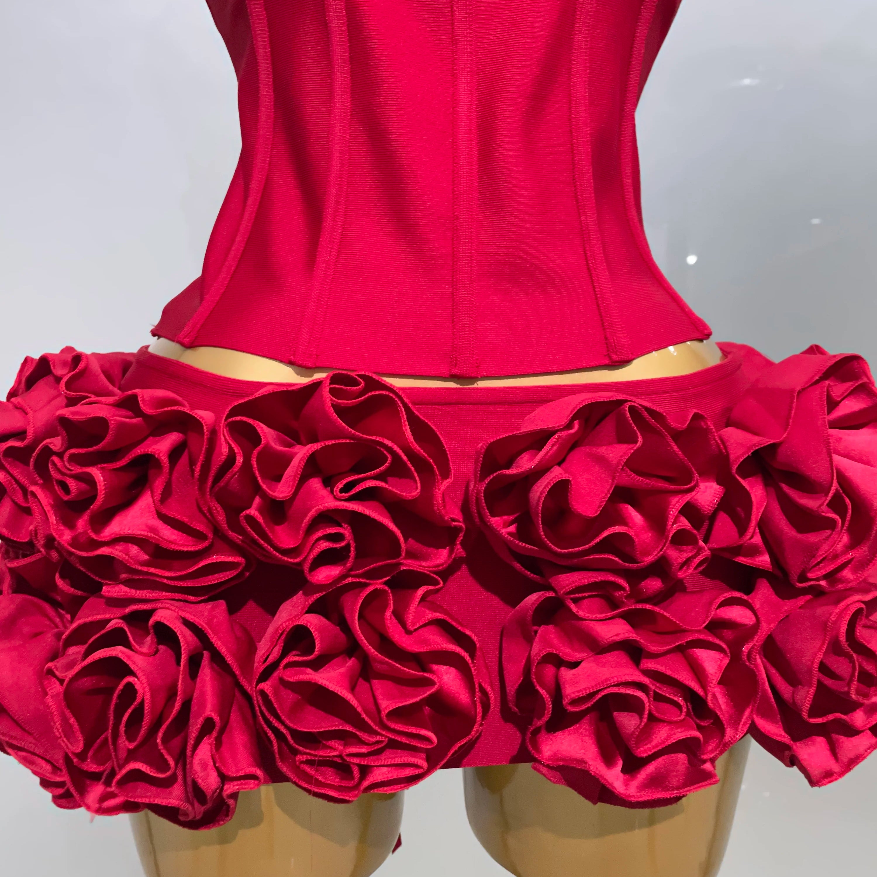 2025 Women Sexy Strapless Prom Gown Fashion Celebrity Club Party Skirt Set Birthday Cocktail Outfit Birthday Party Bandage Dress