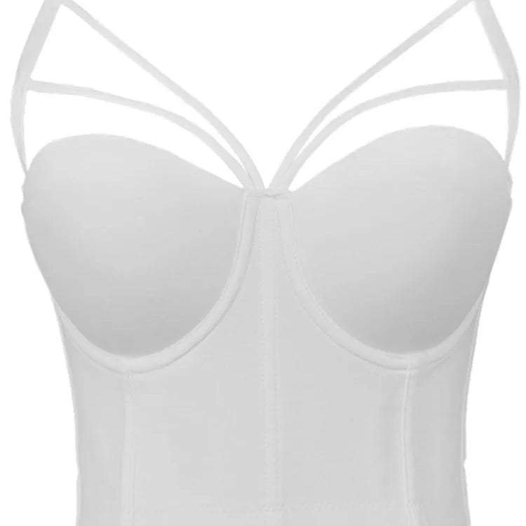 5 Colors Women Sexy Designer Summer V Neck Nude Black White Red Pink Cotton Camisole Tops Ladies Camis Crop Tops WHITE