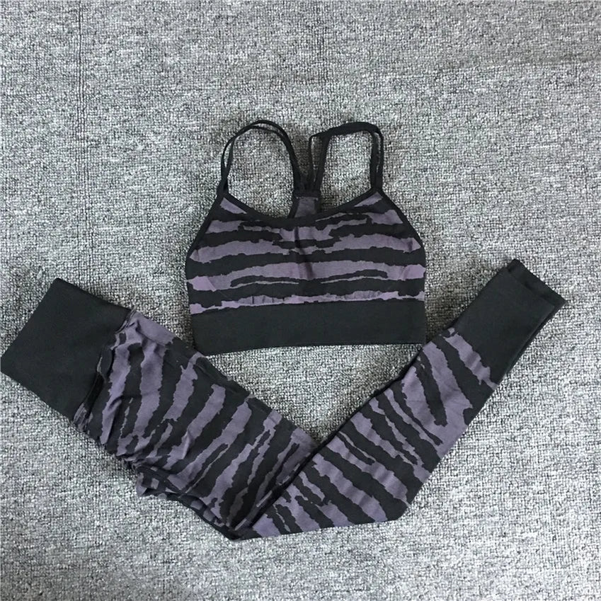 Pad Seamless Ensemble Women Sport Bra Yoga Set Workout Gym Legging Running High Waist Scrunch Pant Fitness Active Suits black set