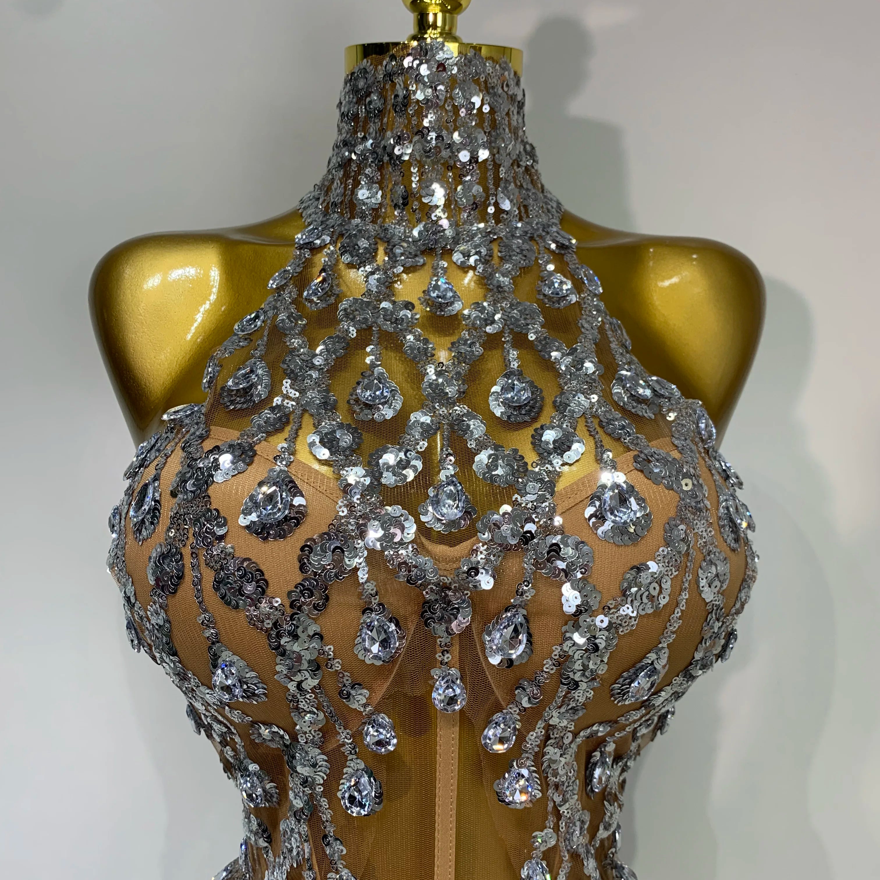 Women Sexy Sequins Rhinestone Glitter Two Pieces Sets 2025 Luxury Birthday Evening Party Nightclub Hotwife Singer Stage Outfit