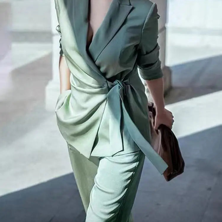 ZANZEA Elegant OL Work Suit Women Solid Blazer & Wide Leg Pant Sets Fashion 2PCS Urban Tracksuits Ladies Office Outfits Oversize