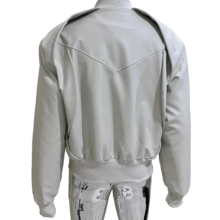 Mauroicardi Autumn Winter Short Matte Pu Leather Bomber Jacket Men Long Sleeve Luxury Designer European Fashion Emo Clothes 2025