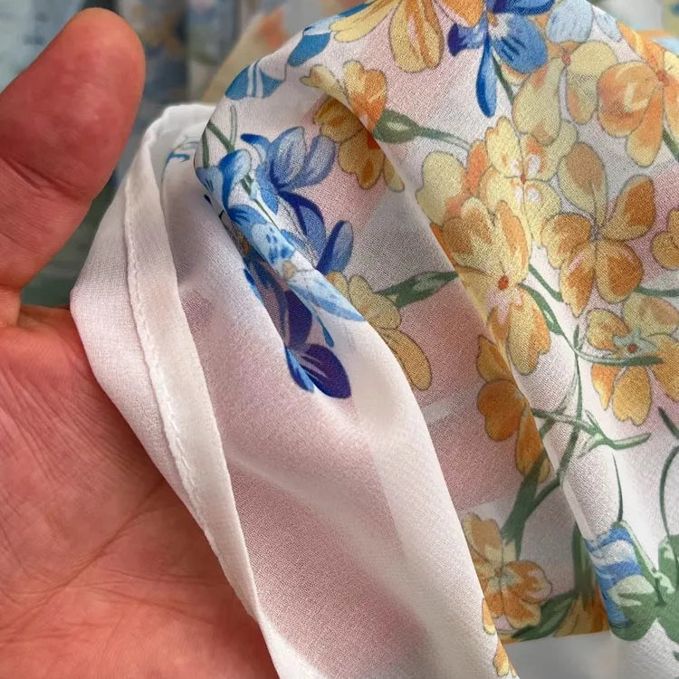 2024 Fashion Bohemain Flower Maxi Dress Women's Stand Long Lantern Sleeve Single Breasted Floral Print Lace Up Loose Boho Robe