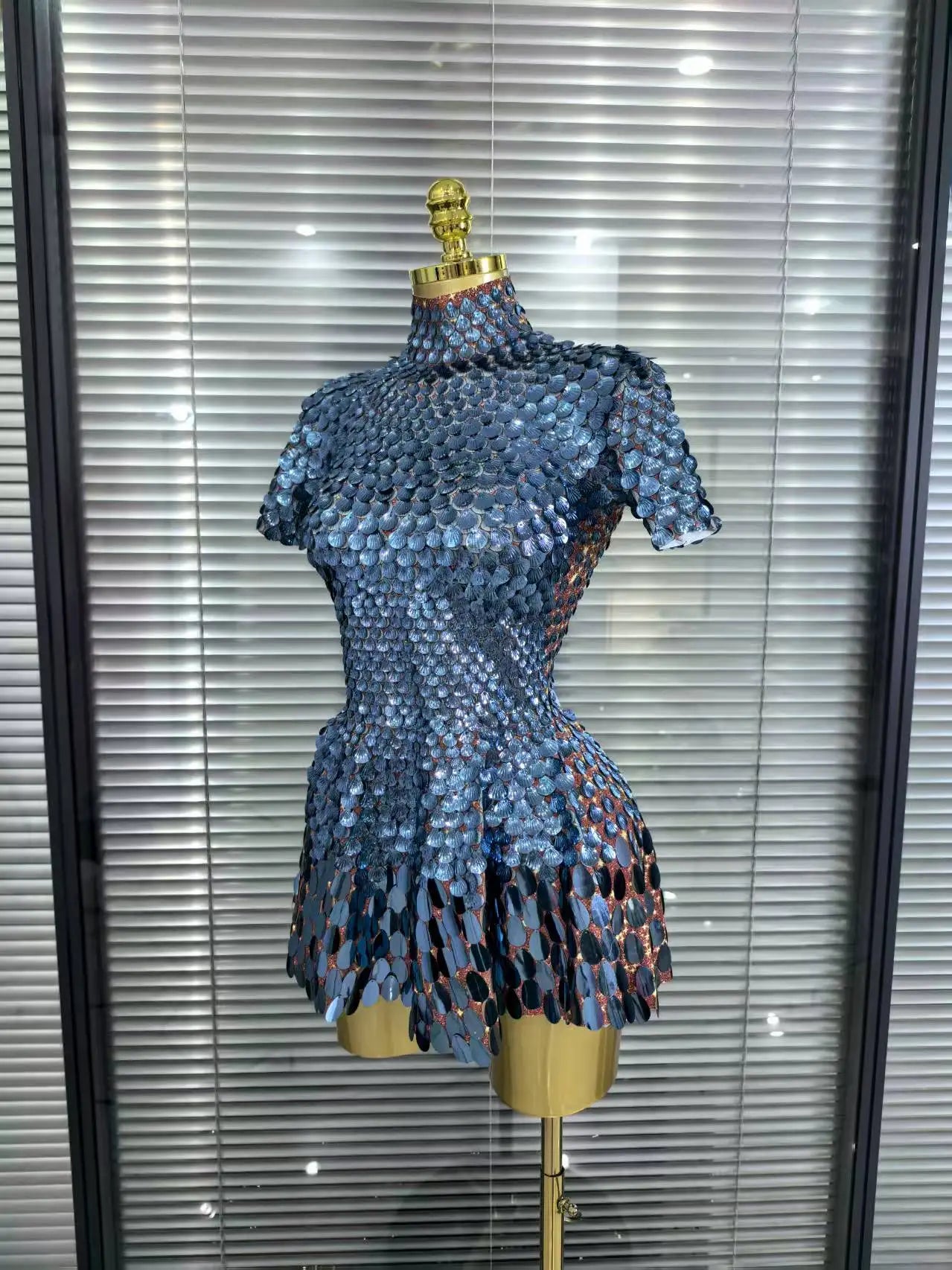 Nightclub Leotard Shining Lovely SequinsMini Dress Costume Celebrate RhinestoneBodysuit Birthday Silver Dresses