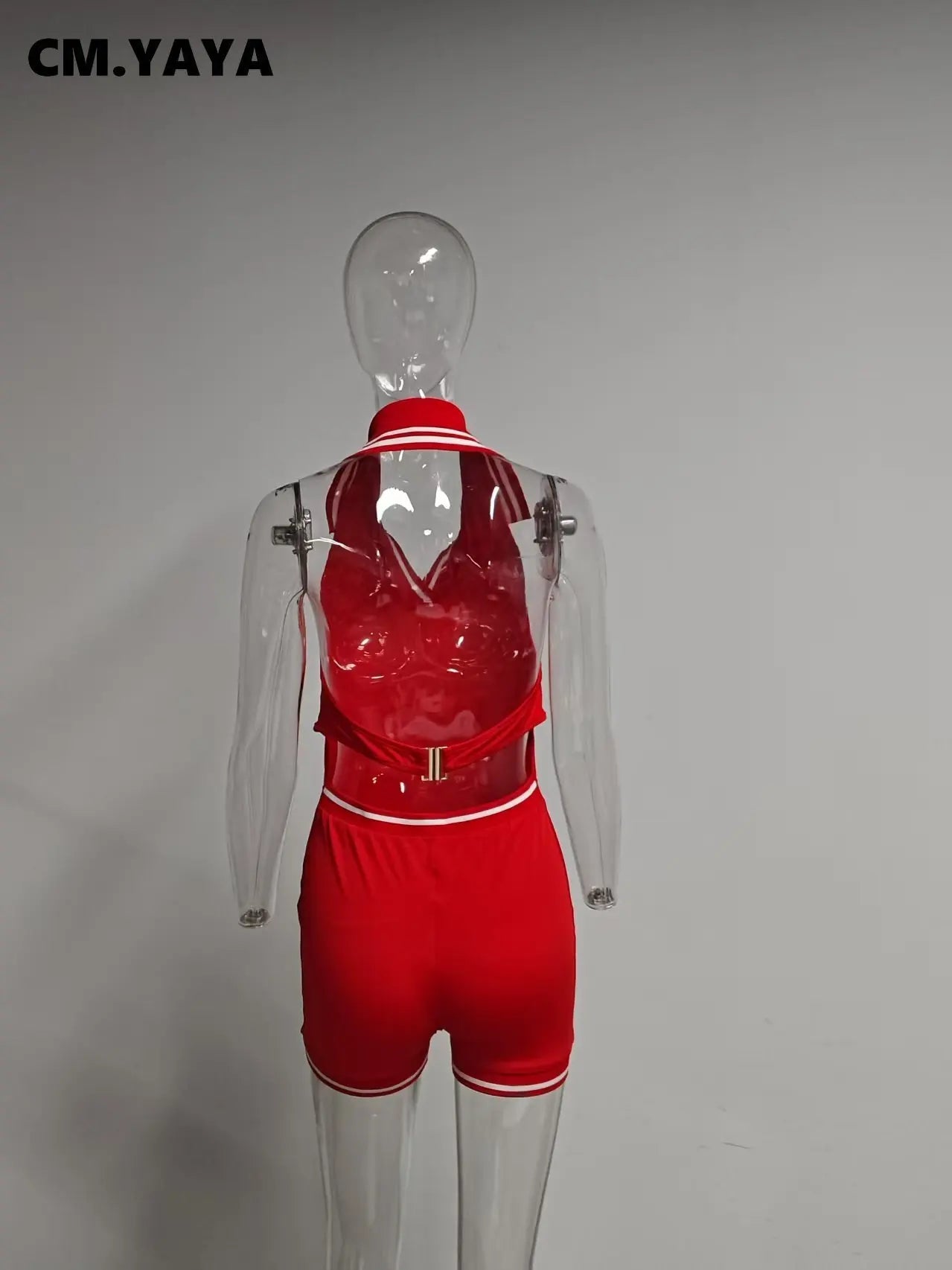 Women Knitted Sleeveless V-neck Backless Short Jumpsuits Street 2025 Summer Striped One Piece Suit Romper Playsuits