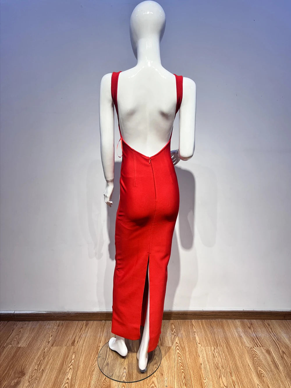 Ladies Sexy Backless Bodycon Celebrity Evening Party Club Black Sleeveless Maxi Bandage Dress Solid Women's Vestidos