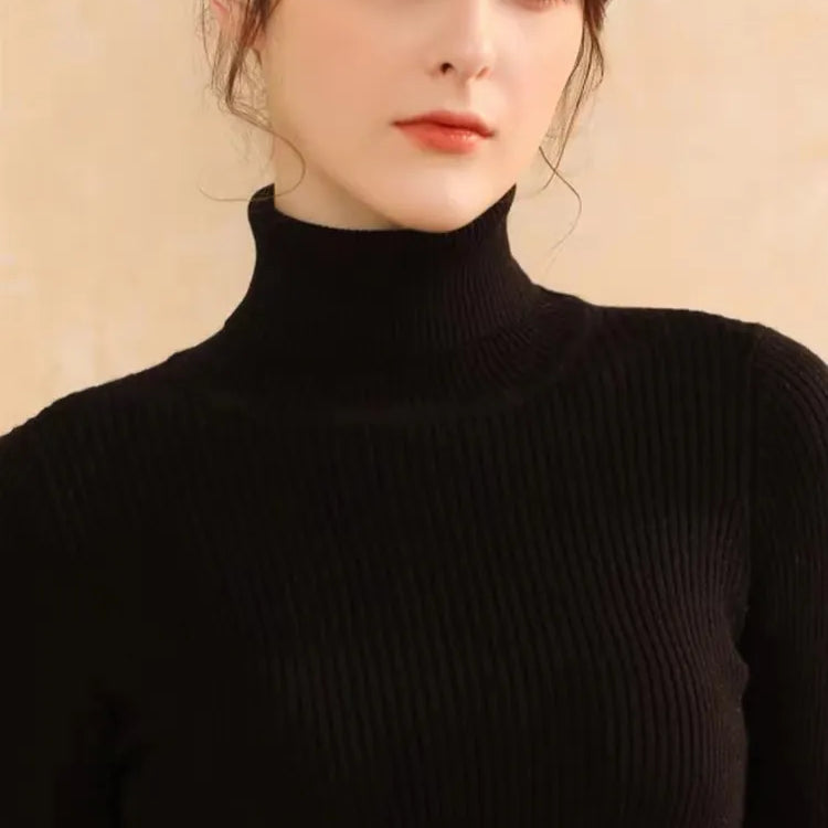 Women Sweater Casual Pullovers Autumn Winter Basics Knitted Korean Loose Striped O-neck Long Sleeve Elegance Sweet E-Black One Size