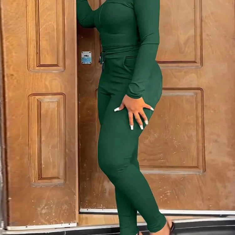 LW Women's Plus Size Pants Set 2025 Spring Sexy Long Sleeve Off Shoulder T-shirts Casual Skinny Pant Sets Women 2 Piece Outfits