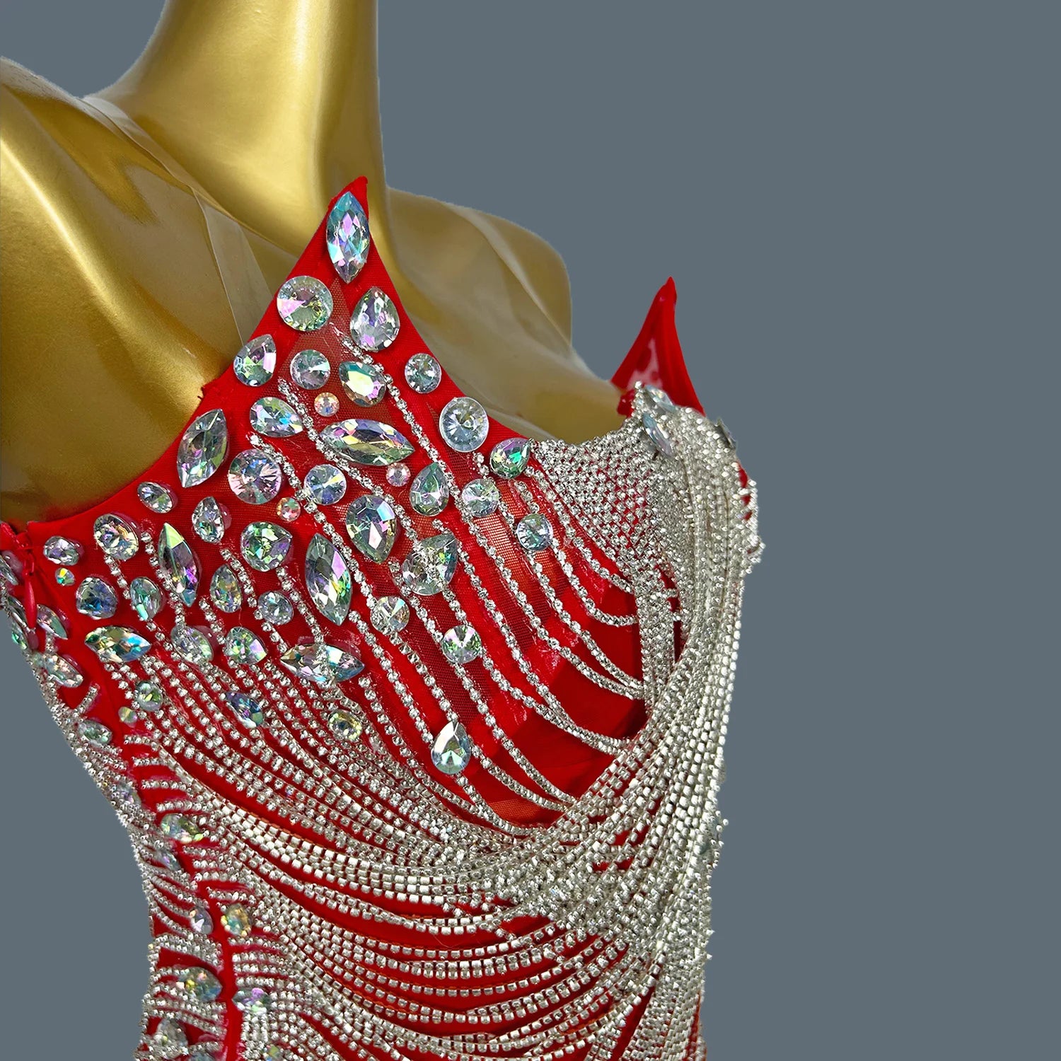 Luxury Dinners Women's Elegant Mini Dress Bar Sparkly Rhinestone Tassel Noble Evening Gown Party Nightclub Dance Sexy Wear Luoli