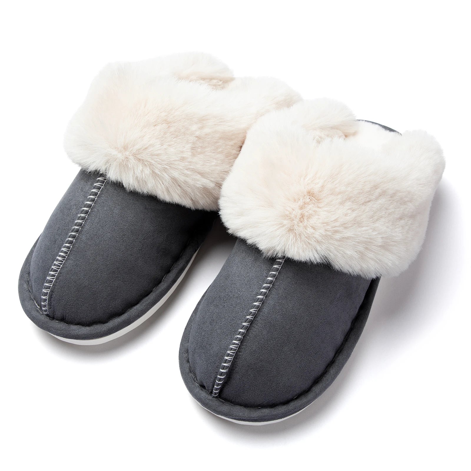 Winter Slippers Women Indoor Outdoor Wear Soft Thick PNon-slip waterproof Warm Darkgray